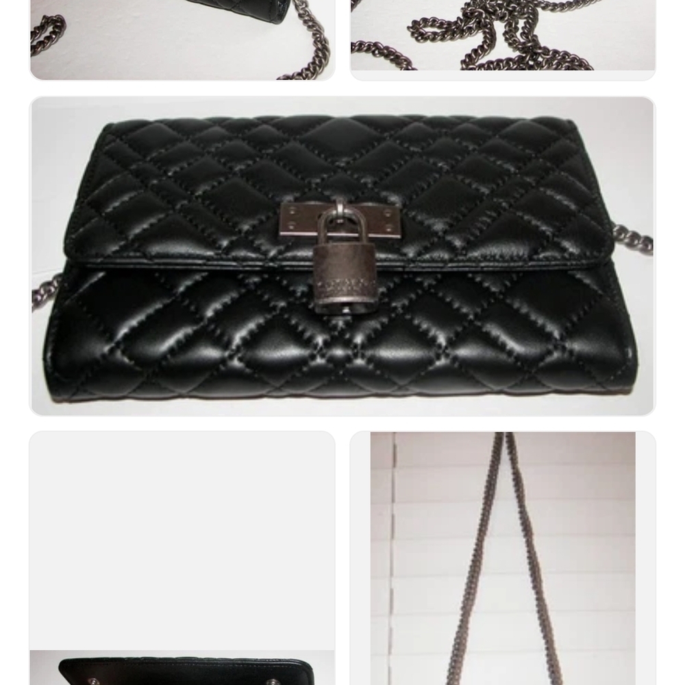 Black Quilted Chain Shoulder Bag